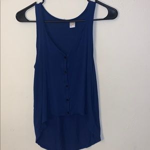 navy crop-top tank top